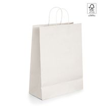 Bolsa de Papel Kraft Blanca con Asa Blanco