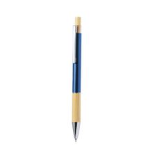 Bolígrafo de bambú y aluminio tinta azul Azul