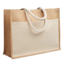 Bolsa de compra de yute laminado Beig