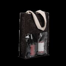 Bolsa de yute para 2 botellas Black / Silver