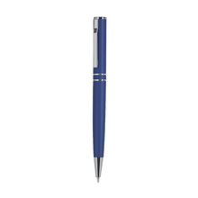 Bolígrafo de aluminio reciclado giratorio acabado mate Azul