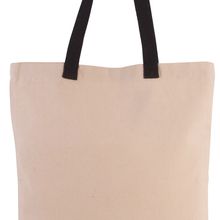Bolsa de compras clásica de algodón Natural / Black