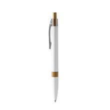 Bolígrafo de aluminio con detalle bambú Blanco Tinta Azul