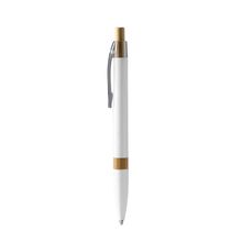 Bolígrafo de aluminio con detalle bambú Blanco Tinta Azul