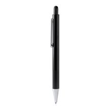Bolígrafo de aluminio con puntero Negro Tinta Azul