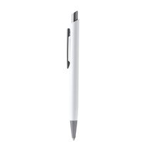 Bolígrafo de aluminio reciclado azul Blanco Tinta Azul