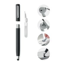Bolígrafo Puntero con Kit Limpieza Auriculares Negro
