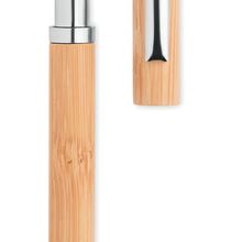 Bolígrafo Roller Inox y Bambú Madera