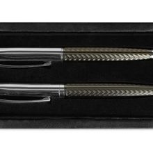 Bolígrafo y Roller Premium de metal con elegante estuche Titanio