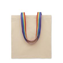 Bolsa de algodón 180 gr/m ² con asas arcoíris Multicolor