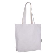 Bolsa de algodón con asas largas y bolsillo interior Natural