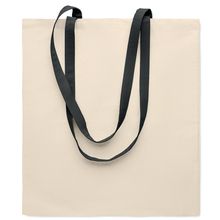 Bolsa Algodón Asas Largas Colores Negro