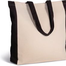Bolsa de algodón canvas bicolor Natural / Black