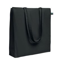 Bolsa de algodón Fairtrade con asas largas 180 gr/m² Negro