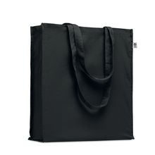 Bolsa Algodón Orgánico con Fuelle Negro