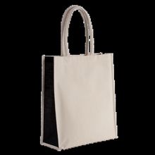 Bolsa de algodón y yute Natural / Black