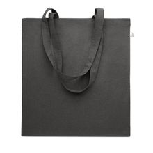 Bolsa de colores de algodón reciclado asas largas Negro
