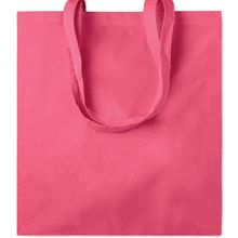 Bolsa compra algodón de colores reforzada de 140 g/m² Fucsia