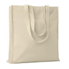 Bolsa compra algodón reforzada de asas largas Beig