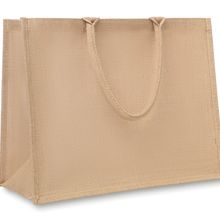Bolsa de compra ecológica de yute e interior laminado Beig