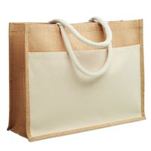 Bolsa de compra de yute laminado Beig
