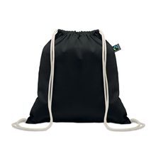 Bolsa de cuerdas de algodón Fairtrade 180 gr/m² Negro