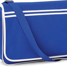 Bolsa diseño retro de mensajero Bright Royal / White