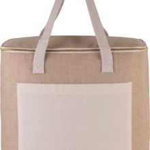 Bolsa isotérmica de yute con bolsillo Natural
