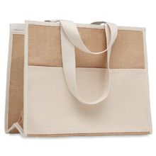 Bolsa Nevera Canvas/Yute con Velcro Beig