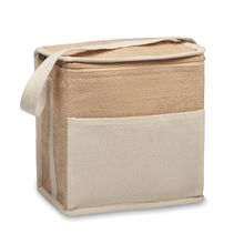 Bolsa nevera de yute con bolsillo Beig