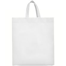 Bolsa non woven con fuelle y asa corta Blanco 40X35X12Cm