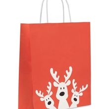 Bolsa de papel mediana navideña Rojo