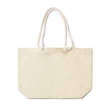 Bolsa de playa algodón con asas largas Crudo