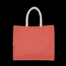 Bolsa de playa yute con asa de algodón True Coral