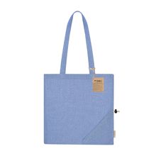 Bolsa Plegable de Algodón con Asas Largas Azul