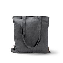 Bolsa plegable de algodón reciclado 120 g/m² Negro