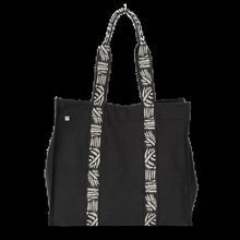 Bolsa reciclada con bolsillo y cierre Black Night / Nippon Ecru