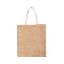 Bolsa resistente de tela ecológica de yute y asas verdes Ver