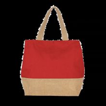 Bolsa shopper con cierre de presión Arandano Red / Natural