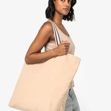 Bolsa shopper grande eco Hemp / Desert Sand / Horizon Blue Stripe