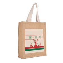 Bolsa shopper navideña de yute Natural