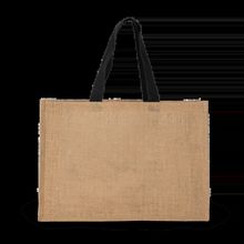 Bolsa shopper XL de yute asas de color Natural / Black