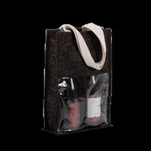 Bolsa de yute para 2 botellas Black / Silver