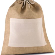 Bolsa de yute con hilos brillantes Natural / Gold