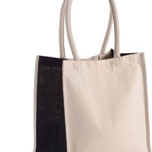 Bolso de algodón y yute Natural / Black