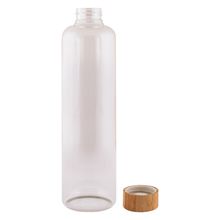 Botella de 1 litro con tapón de bambú Madera