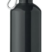 Botella acero reciclado 500 ml con mosquetón Negro