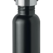 Botella acero reciclado 500 ml con tapa y asa Negro
