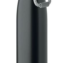 Botella acero reciclado antifugas con asa 500 ml Negro