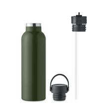 Botella Aislante Inox con 2 Tapones Verde Oscuro